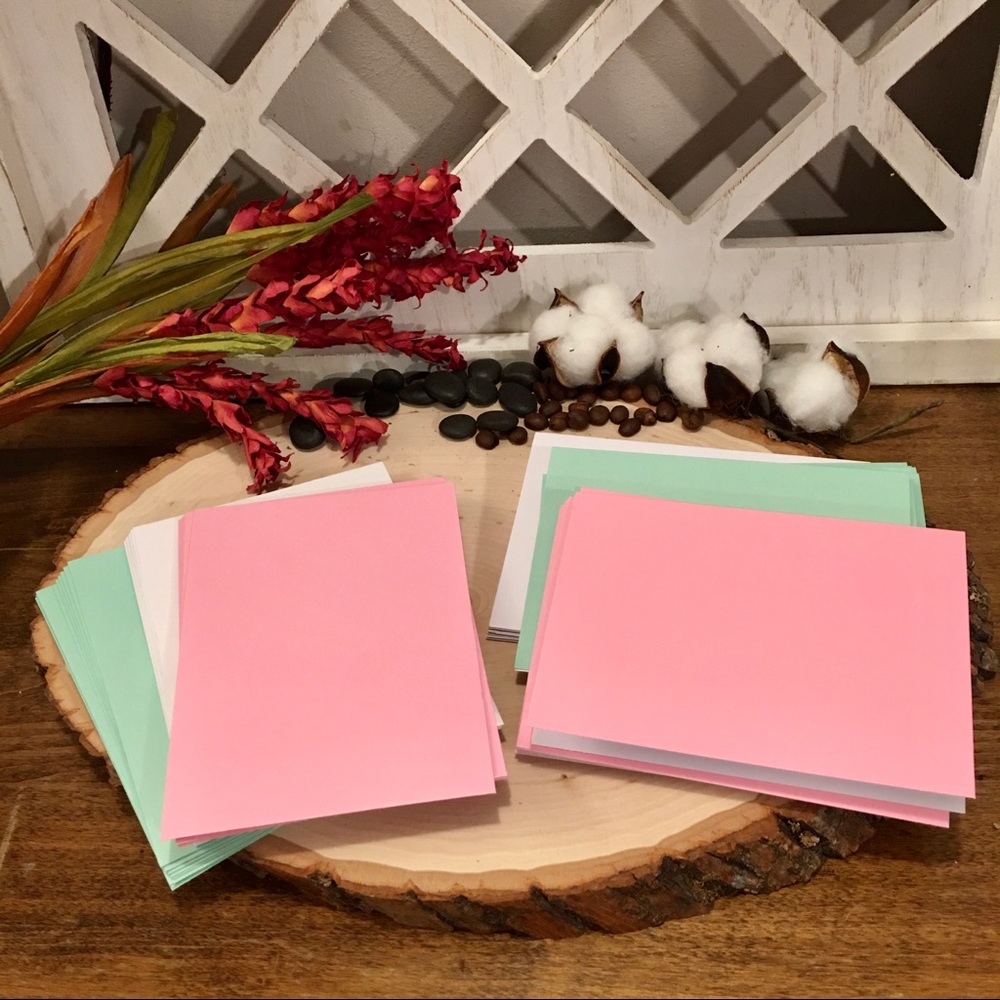 30 Blank Cards Pink, White and Mint Green - Picture 4 of 4
